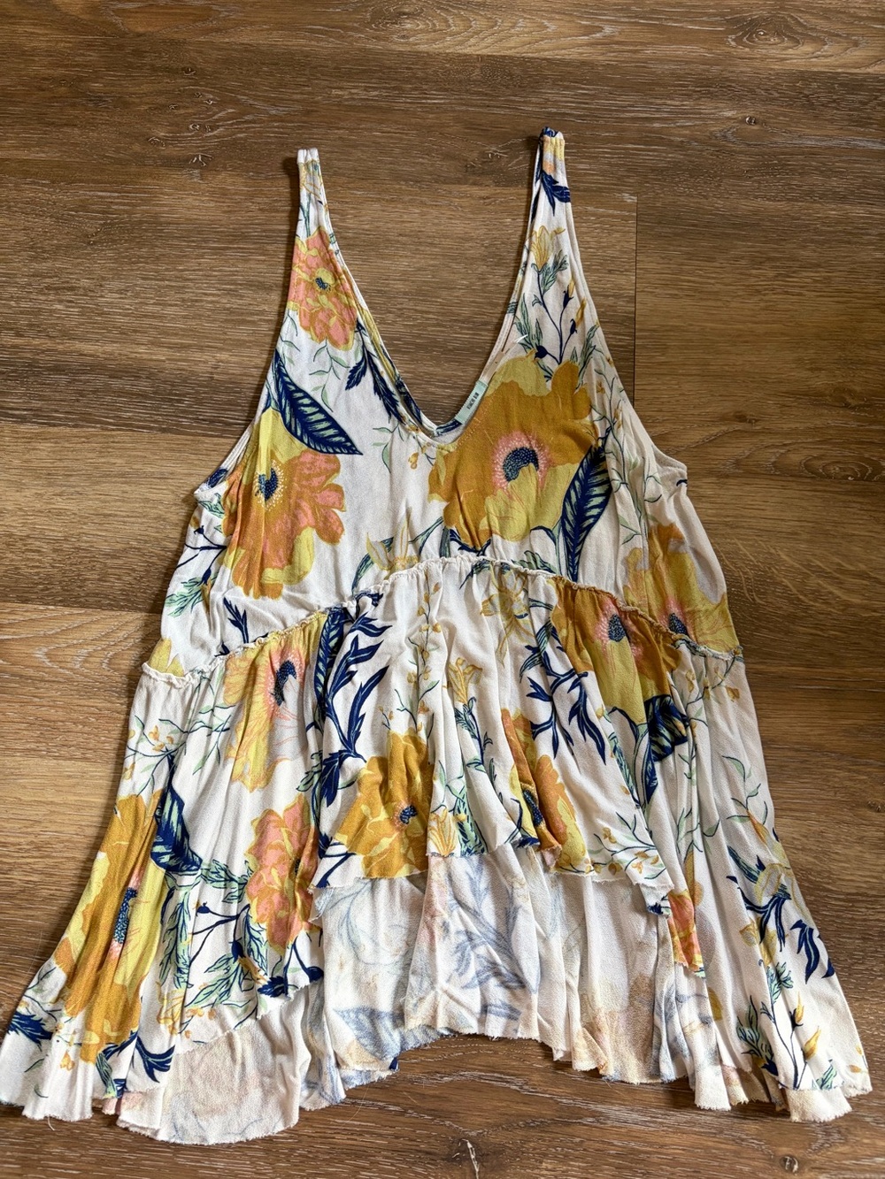 Urban Outfitters Yellow & Navy Floral Tank